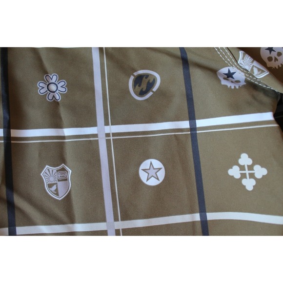 Billabong Plaid Board Shorts Mens Size‎ 31 Swim Trunks Surf Beach Skulls Sheilds - Picture 4 of 8